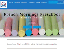 Tablet Screenshot of frenchmorningspreschool.com